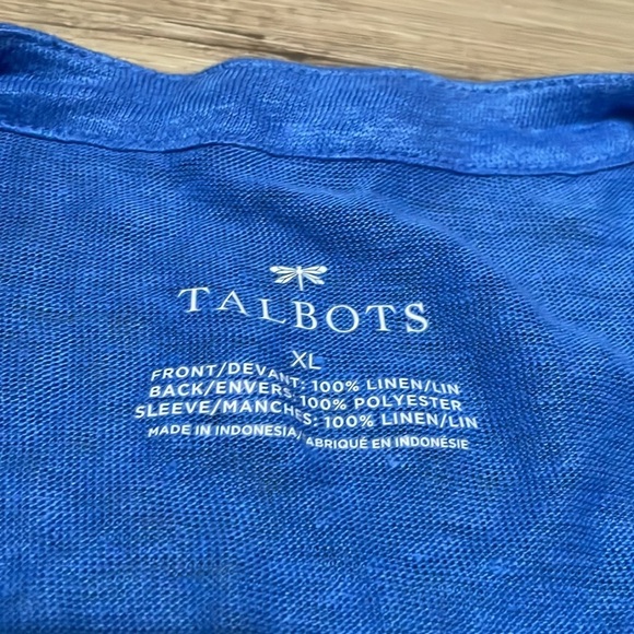 Talbots open cardigan lightweight Linen sweater Women’s XL Blue Beach Coastal - Picture 5 of 11